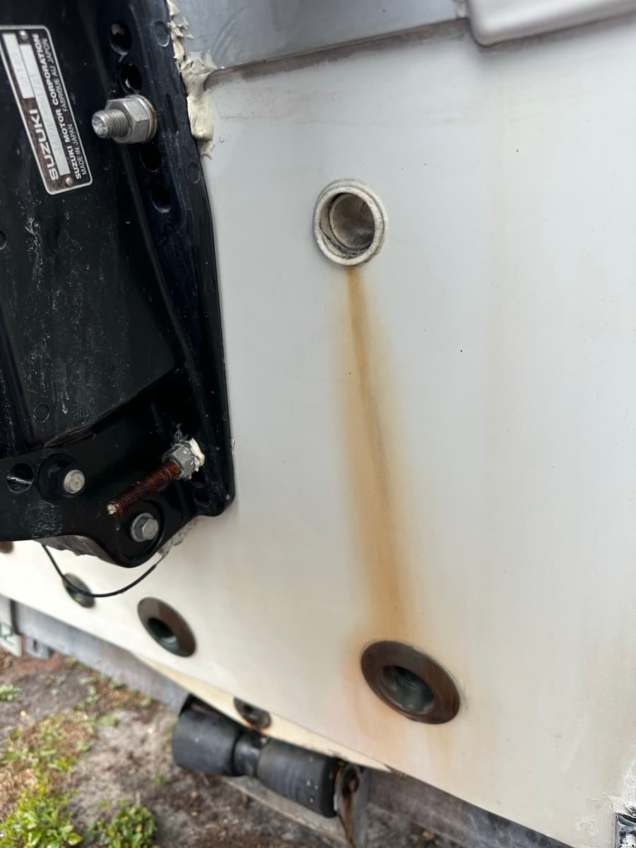 Transom Stain Removal — before