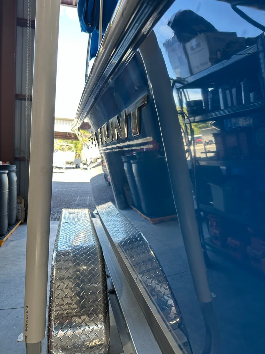 Hull buffing in progress — after